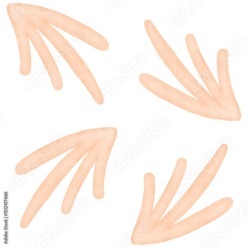 Abstract Repeating Leaf Shape Pattern in Soft Tones.Seamless pattern with abstract peach leaf-like shapes in a soft hand-drawn style on white background