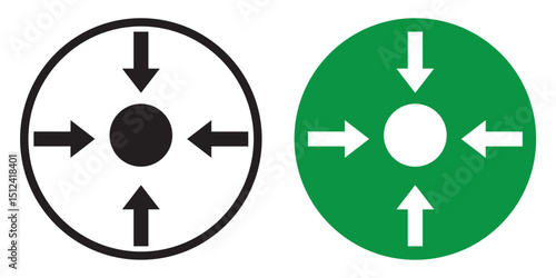 Assembly points sign vector green color flat style. Gathering point. Meeting point icon. Emergency evacuation assembly point. Assembly point sign. Meeting Point Icon set. meeting point & assembly icon