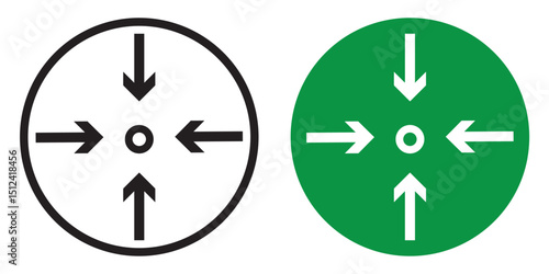 Assembly points sign vector green color flat style. Gathering point. Meeting point icon. Emergency evacuation assembly point. Assembly point sign. Meeting Point Icon set. meeting point & assembly icon