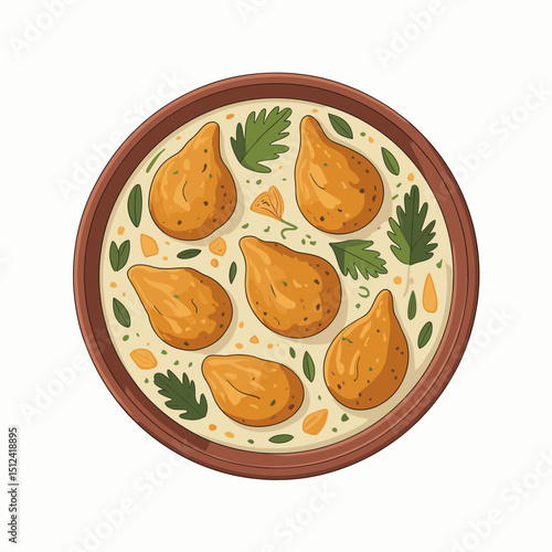 Kadhi Pakora in Spiced Yogurt Gravy with Herbs