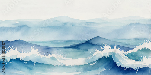 
Beautiful soft blue sea water, ocean wave background. Soft blue and white hand printed creative marble texture ocean background.
