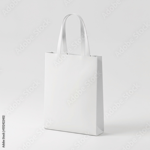 Wallpaper Mural White paper shopping bag with handles isolated on white background Torontodigital.ca