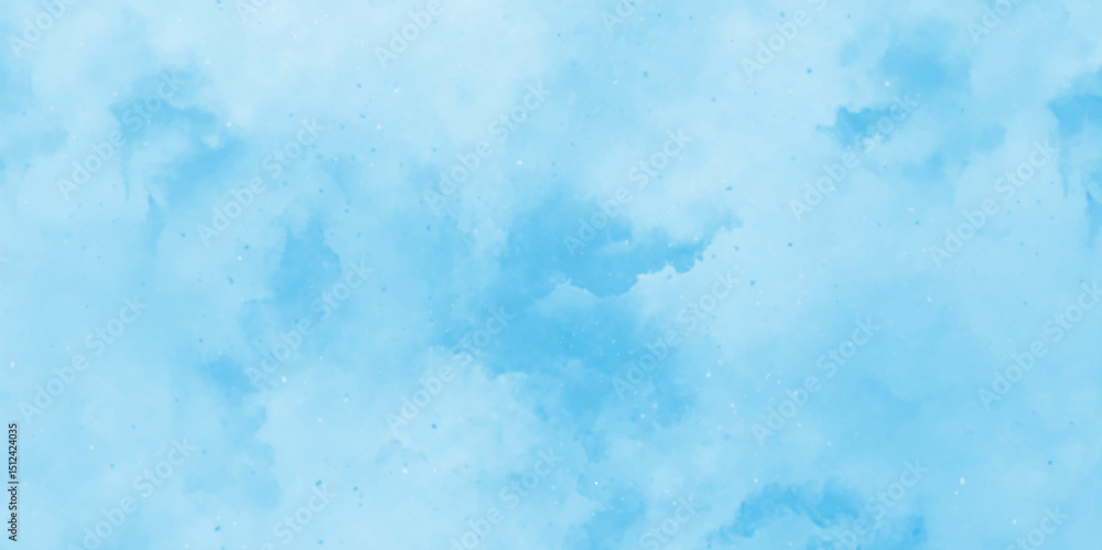Fototapeta premium abstract baby blue water colored stains or sky background, Light sky blue shades watercolor background, blue sky in grunge style blue skt white clouds simple photography.