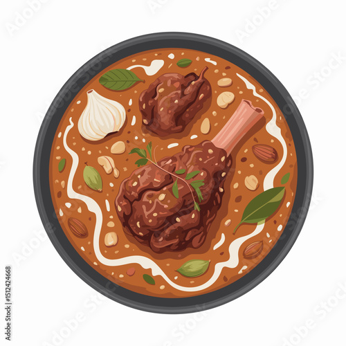 Mutton Korma with Rich Spiced Gravy and Whole Spices