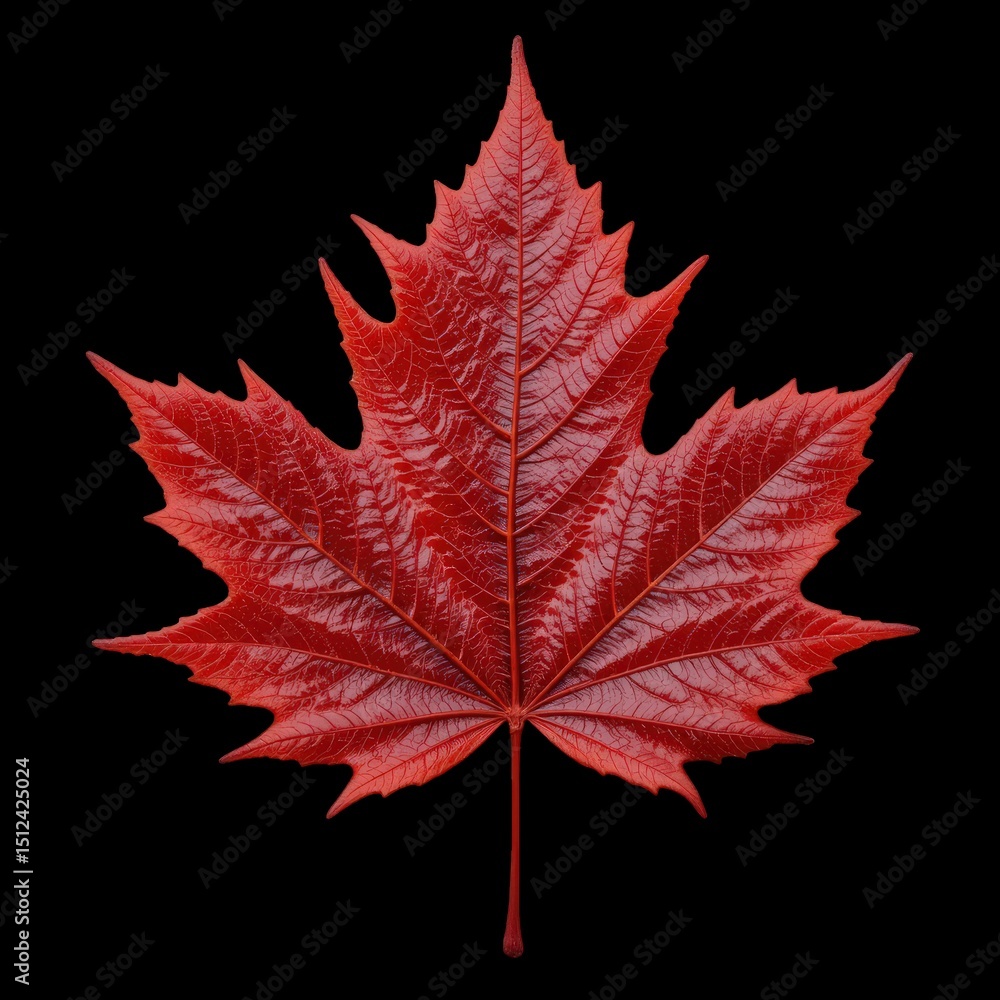 Naklejka premium A beautiful red maple leaf isolated on transparent background
