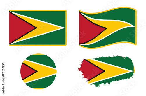 Free Download Guyana flag in different forms - GFXLoad