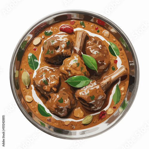 Mughlai Mutton Korma with Creamy Almond Cardamom Gravy