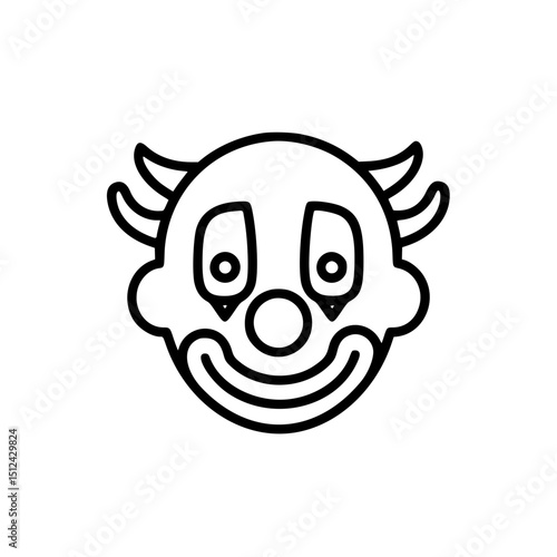 Sad clown face icon, for websites and apps