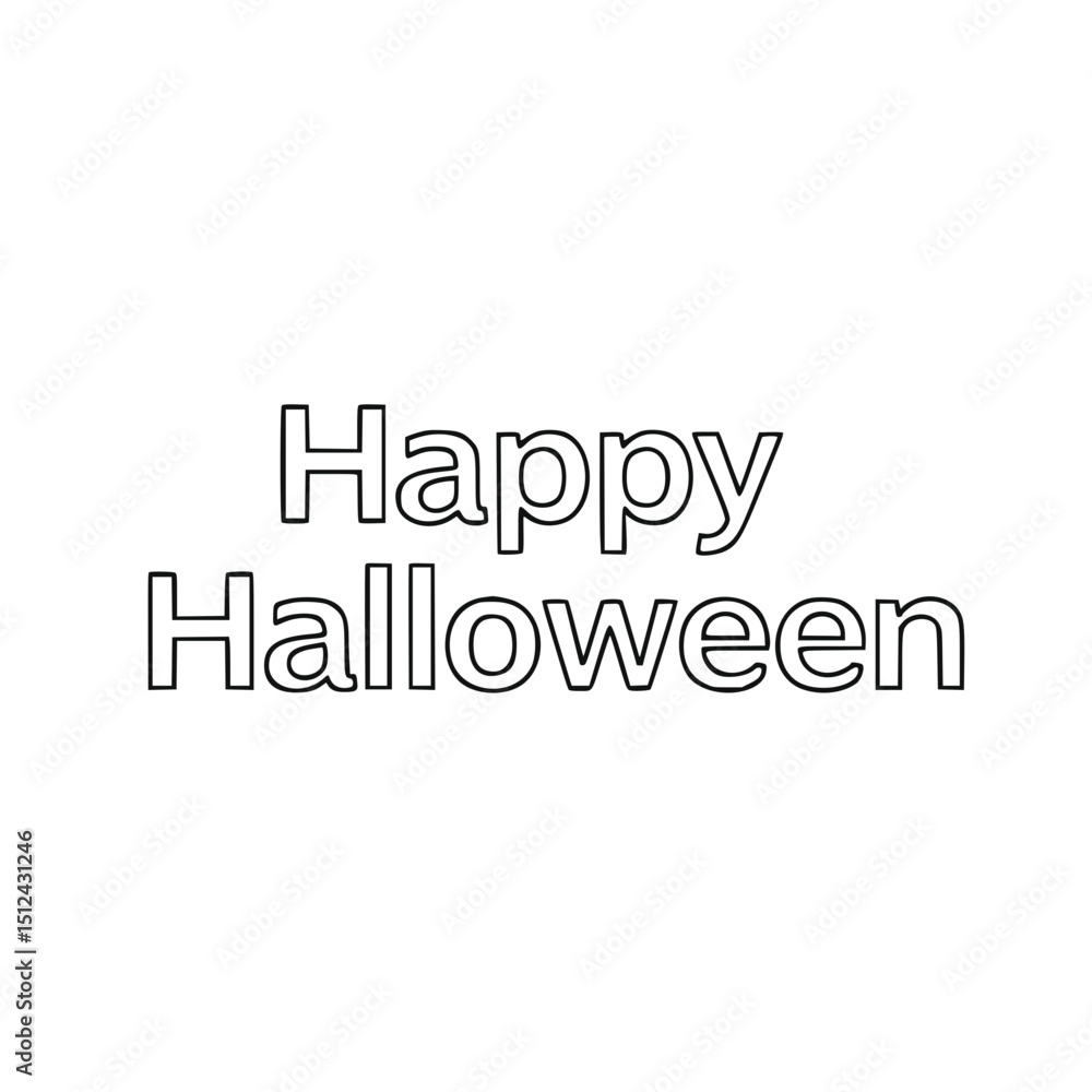 Happy Halloween greeting card design, black and white, with copy space Happy Halloween greeting card design, black and white, with copy space