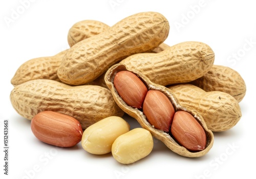 Wallpaper Mural Pile of peanuts in shells isolated on white background Torontodigital.ca