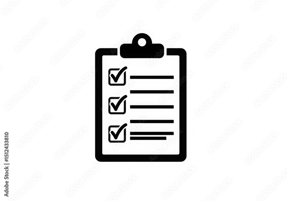 Checklist with ticks on clipboard icon isolated on transparent background Checklist with ticks on clipboard icon isolated on transparent background