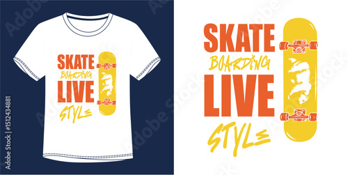 Skateboarding live style with bear, T-shirt graphic design vector illustration 