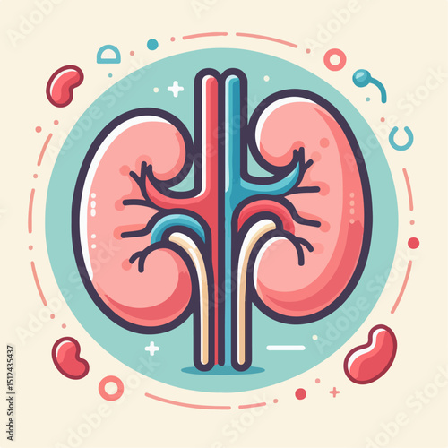 human kidney vector illustration