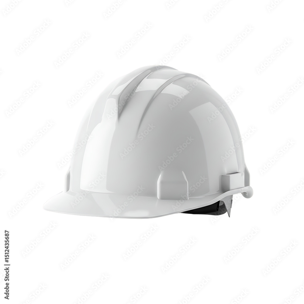 Fototapeta premium White Construction Safety Helmet Isolated on Transparent Background