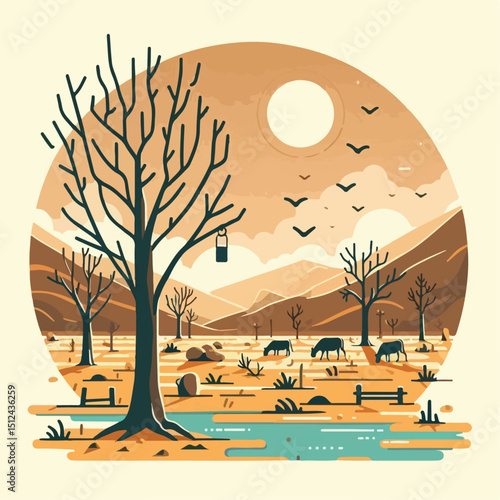 dry season vector illustration