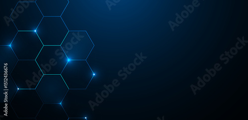 Abstract geometric polygon blue background vector