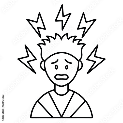 
Isolated Stress Line Icon Depicting Pressure Tension or Strain Suitable for Use in Various Design Projects and Visual Representations on White Background