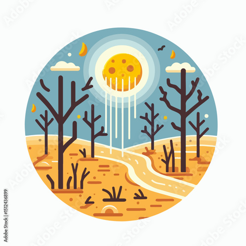 dry season vector illustration