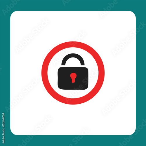 lock icon on square internet button