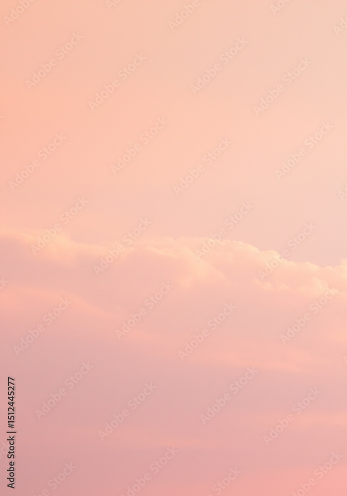 Obraz premium Soft, pastel pink sunset sky with wispy clouds