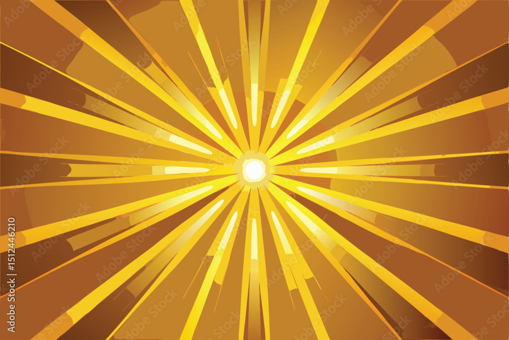 Fototapeta premium Abstract background design featuring golden rays shining brightly creating a dynamic and vibrant visual with a blend of colors and