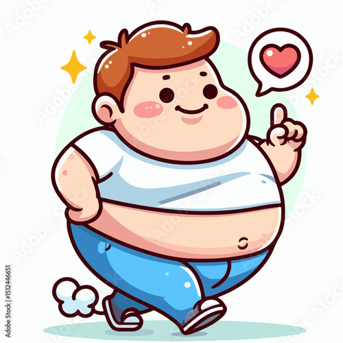 vector illustration of obese person