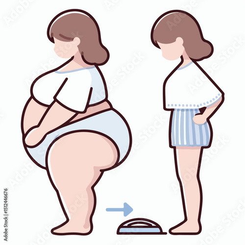 vector illustration of obese person
