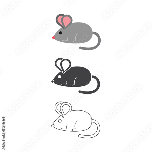 Mouse Animal Icon Set Vector Design.