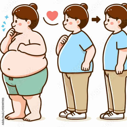 vector illustration of obese person