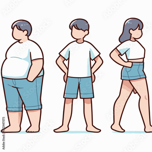 vector illustration of obese person