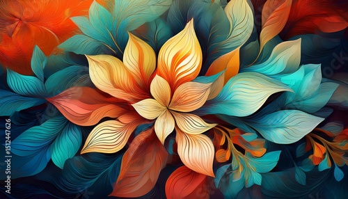 Wallpaper Mural beautiful abstract floral texture background made with generative ai Torontodigital.ca