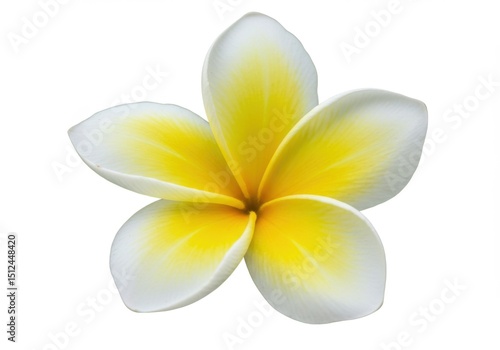 Plumeria flower isolated on white background for decoration, spa, and cosmetic use.