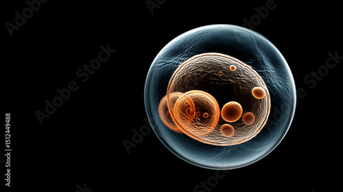 Minimalistic macro visualization of a single cell membrane structure  