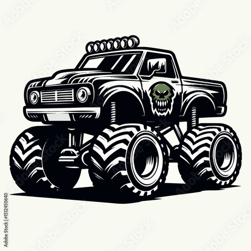 monster car vector illustration