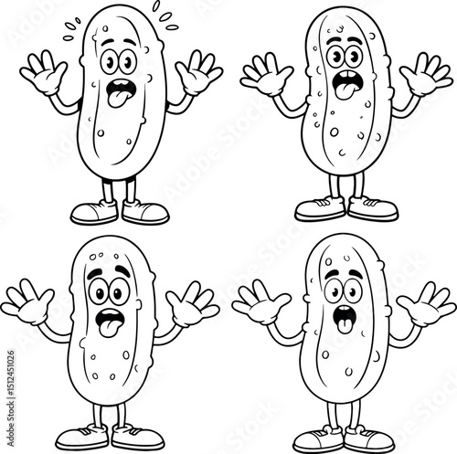 Cute pickle sketch vector illustration