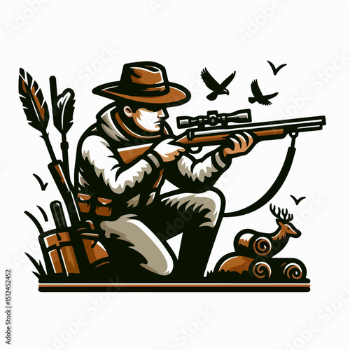 hunter vector illustration
