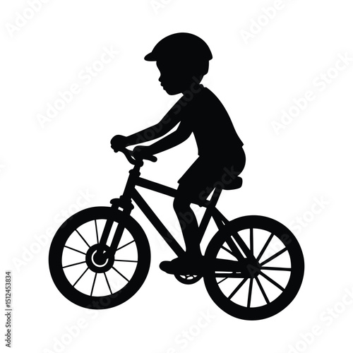 childing bike ride silhouette