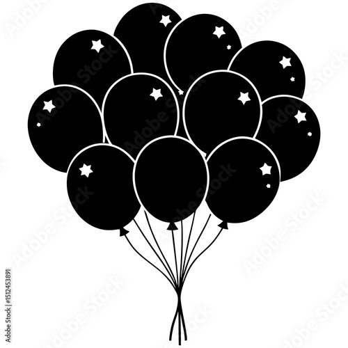 Decorative balloon silhouette for USA Independence Day—great for banners, online promotions, party printables, and more.