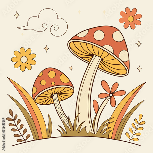 mushrooms in the forest