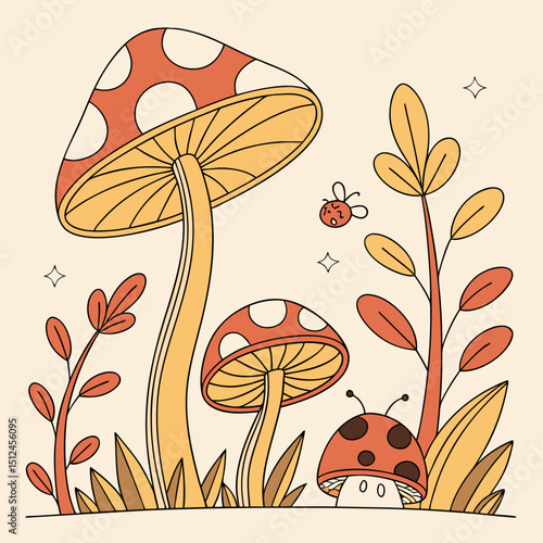 mushrooms in the forest