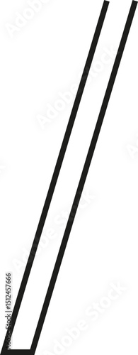 A thick outlined long vertical rectangle with a sloping side and no side opening.