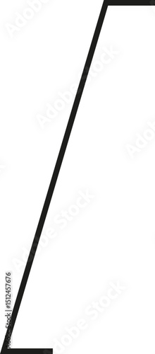 A thick outlined long vertical rectangle with sloping sides and no side opening.