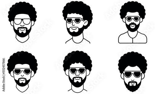 Stylish Men with Afro Hairstyles and Sunglasses