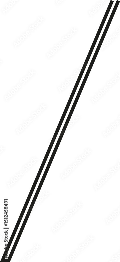 Obraz premium A thick outlined very long vertical rectangle with sloping sides and no side opening.