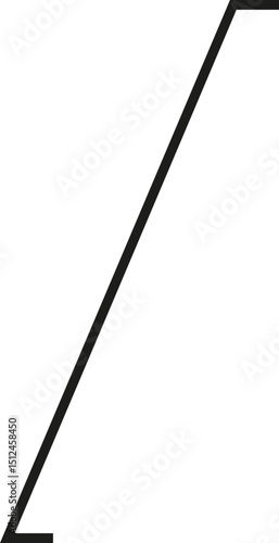 A thick outlined very long vertical rectangle with a sloping side and no side opening.