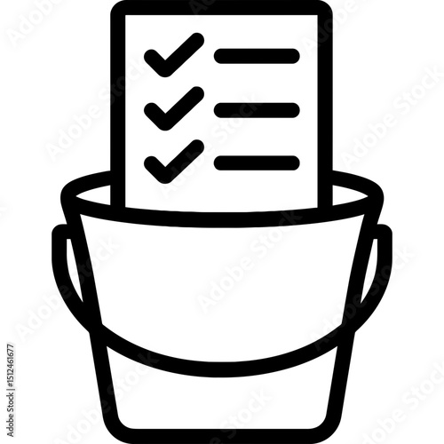 Minimalist bucket list vector icon design