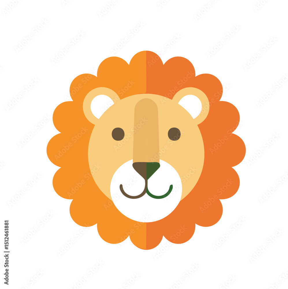 Fototapeta premium Adorable cartoon lion head illustration design