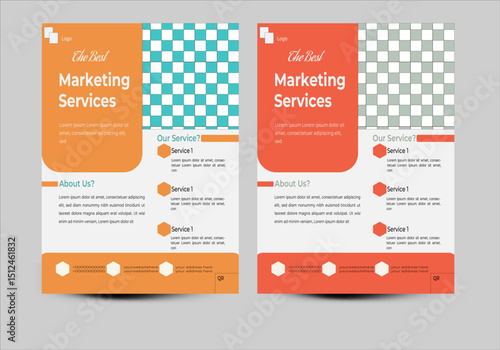 Multipurpose business flyer template Creative Modern clean professional A4 size corporate Business flyer design or company brochure design template with two color variation business flyer. 
