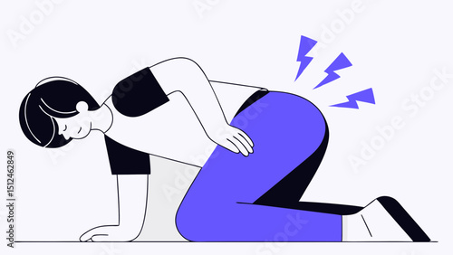 Back Pain Relief Visualization vector illustration