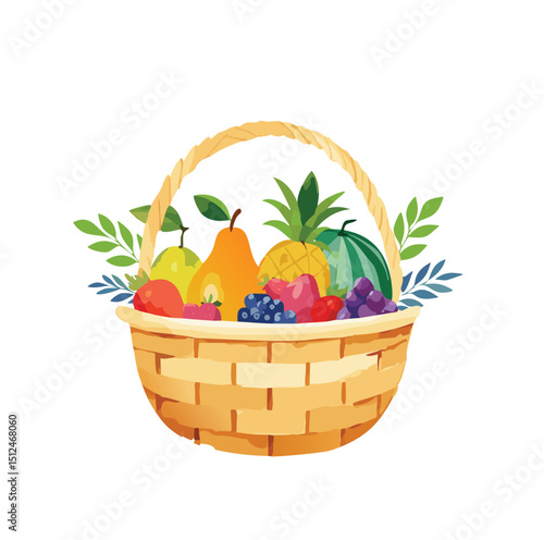 Fresh fruit basket summer harvest abundance